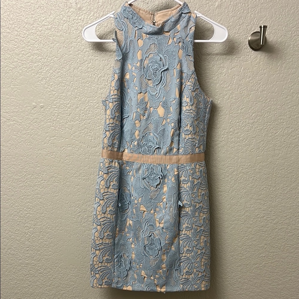Elegant Blue Lace Dress